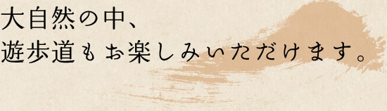 大自然の中、 遊歩道もお楽しみいただけます。